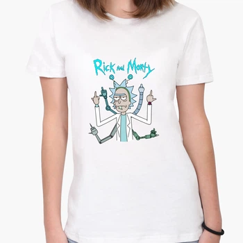 Футболка женская Рик и Морти Рик Санчез (Rick and Morty Rick Sanchez) (8976-2948-6) S Белая