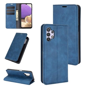 Чехол Taba Retro-Skin для Samsung Galaxy A32 / A325 книжка кожа PU с визитницей синий