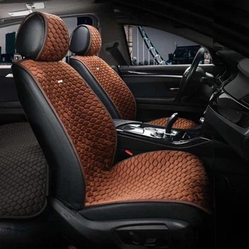 Накидки на сиденья автомобильные из алькантары Elegant Palermo кофейные передние 700 205