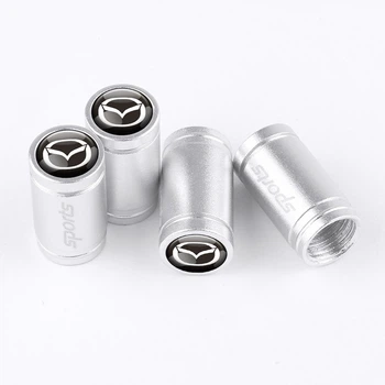 Ковпачки на ніпель з лого Mazda Alitek Sports Silver Mazda, 4 шт (67405)