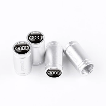 Ковпачки на ніпель з логотипом Audi Alitek Sports Silver Ауді (4 шт) (67406)