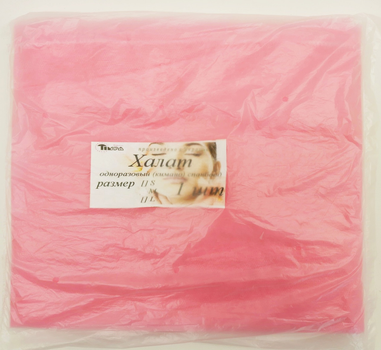Халат-кимоно без рукавов одноразовый Timpa (спанбонд 20г/м2) размер L, Розовый арт.2886
