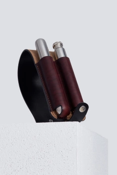 Футляр для сигари та невелика фляга Balabanoff Cigar Case with Flask 60мл чорний, бордовий