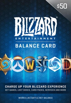 Подарочная карта Blizzard Gift Card на сумму 50 USD, US-регион