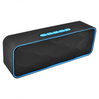 Bluetooth-колонка UKC SC-211 c функцією speakerphone і радіо (чорний з голубим)