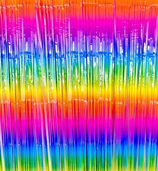 Шторка занавес из дождика для фотозоны, 2х1 м., цвет - яркая радуга
