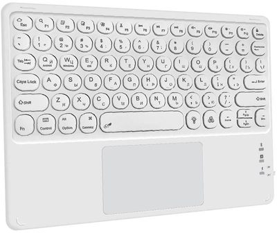 Клавиатура беспроводная AIRON Easy Tap 2 Bluetooth с тачпадом и LED для Smart TV и планшета White (4822352781089)