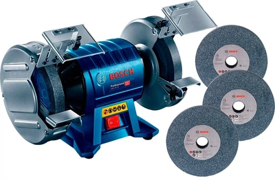 Точило Bosch Professional GBG 60-20 + 3 круга зерном 24, 36, 60 (060127A400+2608600111)