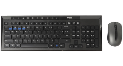 Комплект беспроводная клавиатура и мышь Rapoo 8200M Bluetooth Black