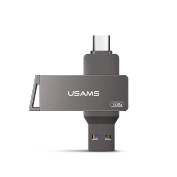 Флешка USAMS US-ZB201 Type-C OTG USB3.0 для MacBook, телефона, ПК. 128GB