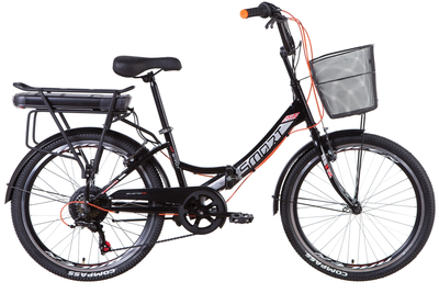 Електровелосипед 24" Formula SMART рама-15" 350Вт 36В редуктор. дисплей, САП, 12.5Ач з кріпл. до багажн., чорно-помаранчевий 2021