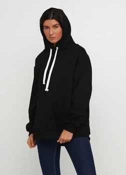 Худи Solo спортивное на флисе One Size Черный Wm927