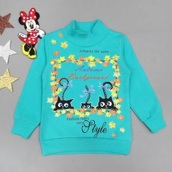 Утепленный свитшот "Котята" Lily kids для девочки 92 см Бирюзовый 15714