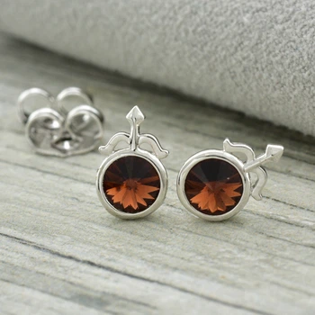 Сережки Xuping з кристалами Swarovski 83120 розмір 7х7 мм колір топаз позолота Біле Золото