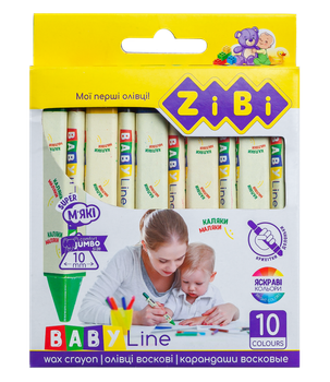 Олівці воскові Zibi Jumbo Baby Line 10 кольорів трикутні (ZB.2482)