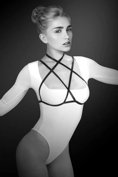 Эластичная портупея на грудь Bijoux Pour Toi LOLA Черная S/M/L