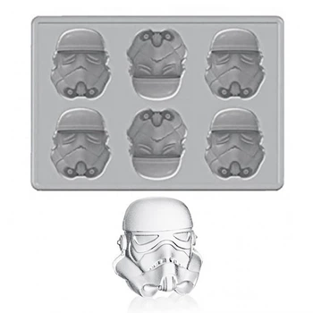 Силіконова 3D форма для льоду Star Wars Шолом Штурмовика Сіра
