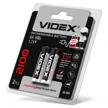 Аккумуляторы&nbsp;Videx&nbsp;АА HR6 2100 mAh Ni-MH 1.2V 2 шт