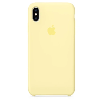 Чехол бампер силиконовый с микрофиброй Silicone Case для Apple iPhone X / XS Мягкий желтый Mellow yellow