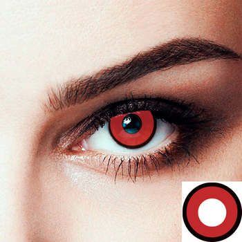 Лінзи контактні кольорові червоні з контуром (13364)