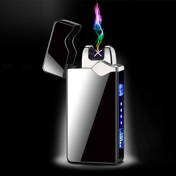 Аккумуляторная электро импульсная USB зажигалка Lighter Elliant с двойным токовым импульсом (с индикатором заряда) (854363)