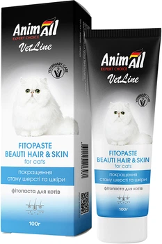 Фитопаста AnimAll VetLine для улучшения качества шерсти для кошек 100 г (4820150206581)