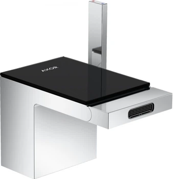 Смеситель для биде Axor MyEdition однорычажный хром, зеркальное стекло + донный клапан Push-open (47210600)
