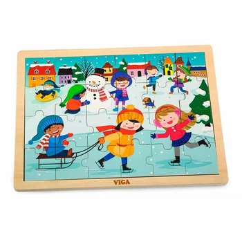 Деревянный пазл Viga Toys Времена года: зима, 24 эл. (SKU-51272) 30 x 1 x 27 см