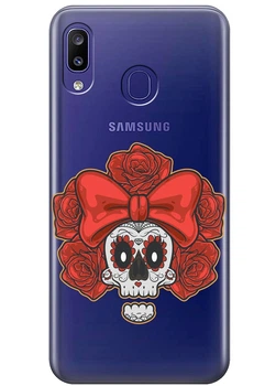 Силиконовый чехол iSwag для Samsung Galaxy M10s Готический череп (M5155)