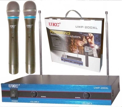 Радиосистема UKC UWP-200XL база 2 радиомикрофона комплект для караоке