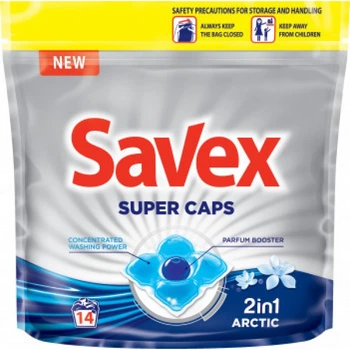 Капсулы для стирки Savex Super Caps 2in1 Arctic, 14 шт
