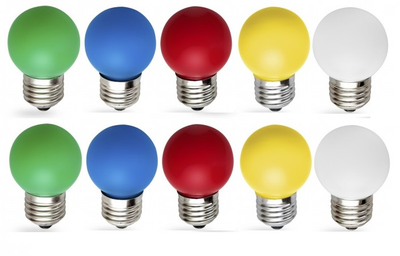 Набор светодиодных ламп 1W E27 RGB 10 шт