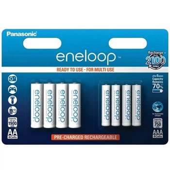 Акумулятори Panasonic Eneloop AA 1900 mAh + Eneloop AAA 750 mAh 8 шт/уп (BK-KJMCCE44E)