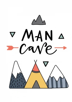 Постер в рамке Холст 30х40 см Черный Man Cave (528919)