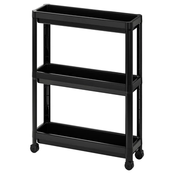 Тележка IKEA ВЕСКЕН, черный, 54x18x71 см, 604.712.24
