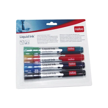 Набір маркерів Nobo Glide Liquid Ink 4 штуки асорті (1902408)