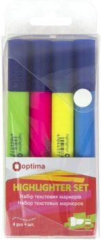 Набор текстовых маркеров Optima 1-4.5 мм 4 штуки ассорти (O15828)