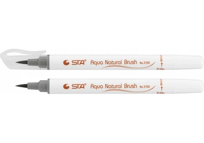 Маркер-кисть Sta Aqua Natural Brush натуральная серая (STA3700-70)