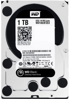 Жесткий диск Western Digital Black 1TB 7200rpm 64MB WD1003FZEX 3.5 SATA III