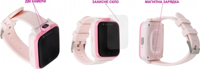Детские смарт-часы с видеозвонком AmiGo GO006 GPS 4G WIFI Videocall Pink (849558)
