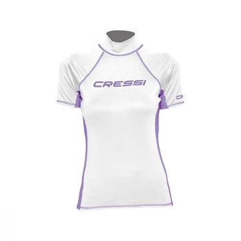 Футболка Cressi Rash Guard Short Lady біло-лілова Біло-ліловий M