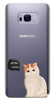 Прозрачный силиконовый чехол iSwag для Samsung Galaxy S8 Active Котик