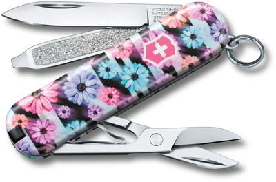 Складной нож Victorinox CLASSIC LE "Dynamic Floral" 58мм/1сл/7функ/цветн/чехол /ножн Vx06223.L2107