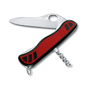 Складной нож Victorinox ALPINEER 111мм/3функ/крас-черн.мат /одноруч/волн/lock Vx08321.MWC