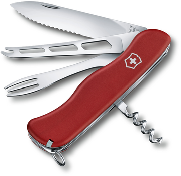 Складной нож Victorinox CHEESE MASTER 111мм/8функ/крас.мат /волн/lock/штоп/вилка Vx08313.W