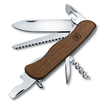 Складной нож Victorinox FORESTER WOOD 111мм/10функ/орех /lock/штоп/пила (блистер) Vx08361.63B1