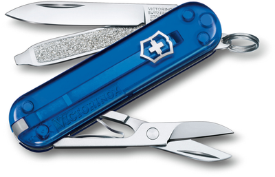 Складаний ніж Victorinox CLASSIC SD Colors Deep Ocean 58мм/1сл/7функ/син.прозр /ножн Vx06223.T2G