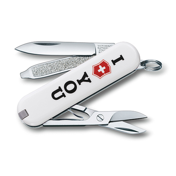 Складной нож Victorinox CLASSIC SD "The Gift" 58мм/1сл/7функ/бел/чехол /ножн Vx06223.857