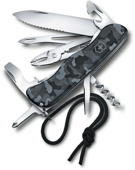 Складной нож Victorinox SKIPPER 111мм/18функ/син.камуфляж /волн/lock/штоп/плоск/скоб/отверт Vx08593.W942