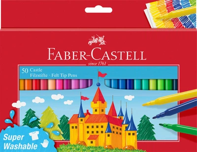 Набір фломастерів Faber-Castell Fibre-tip змивні 50 шт (4005405542045)
